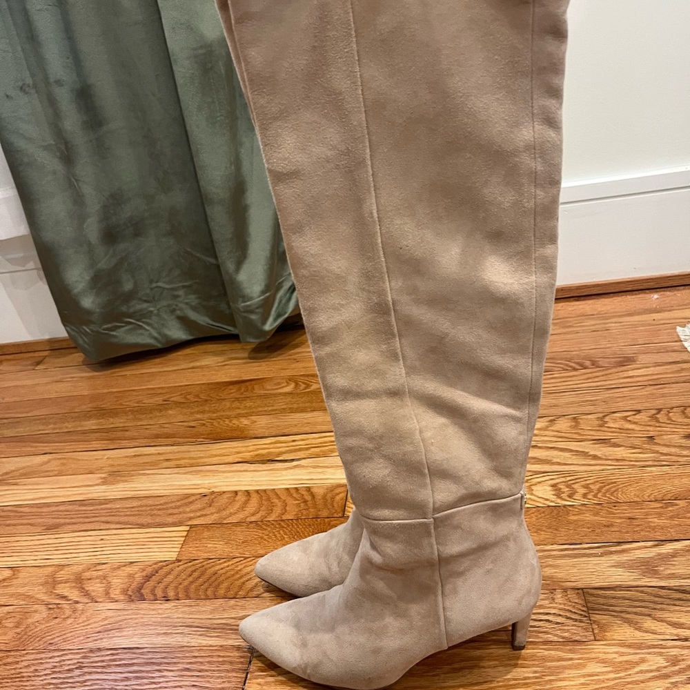 Sam Edelman URUSLA Over-the-Knee Boots – Warm Oat Suede – Size 8 - Picture 2 of 6